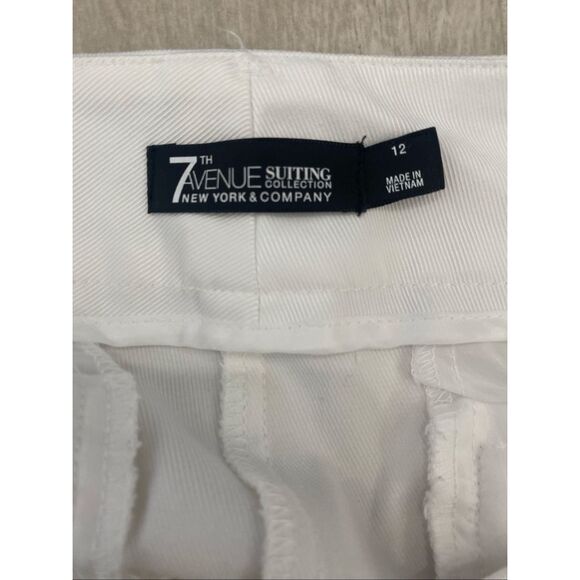7th Avenue White Trouser Shorts Size 12 - Picture 5 of 6